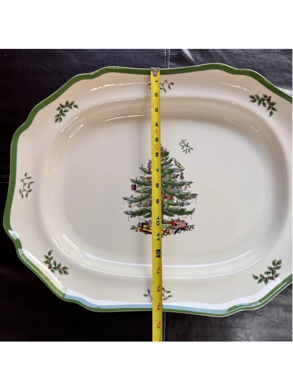 New Spode Christmas Tree Fine Porcelain Sculpted Platter Extra Large 19.5”x 15”